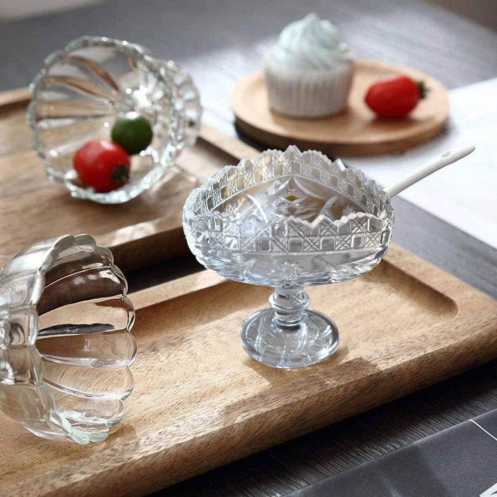 Crystal Touch Beautiful Decorative Designer Fruit Glass Bowl - infinityexculsivestore.com