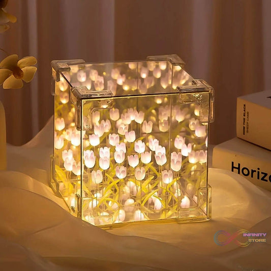 Cube Tulip Night Lamp | Led Decorative Nights Lamp (Multicolor & Design / 1 Set) - infinityexculsivestore.com