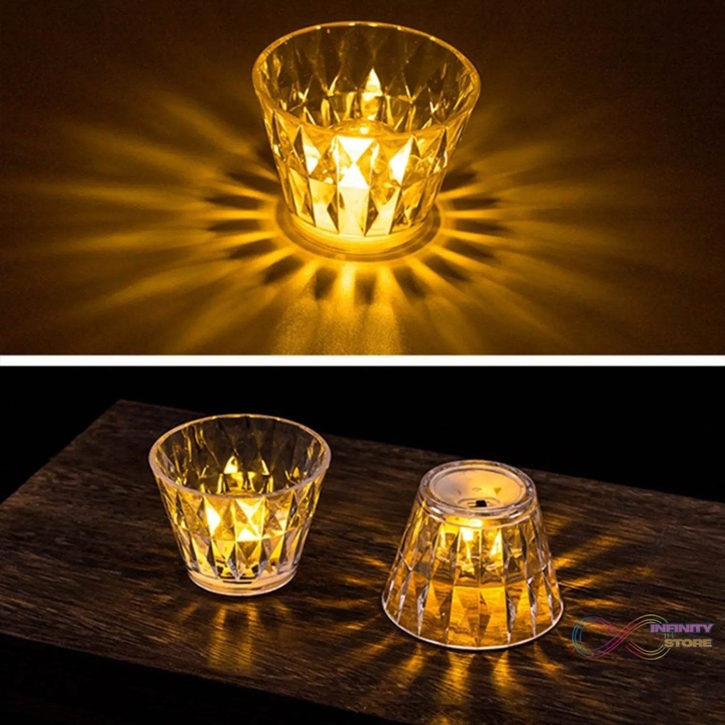 Cup Shape Crystal Table Lamp (1 Pc) - infinityexculsivestore.com