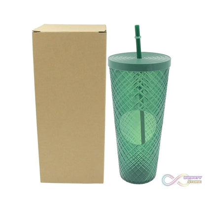 Cup with Straw & LED Lighting Reusable Matte Studded Tumbler with Leak Proof Lid Water Cup Travel Mug Coffee Ice Water Bottle Double Walled Insulated Tumbler BPA Free (1 Pc) - infinityexculsivestore.com