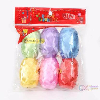 Curling Balloon Ribbon Roll for Gifts, Balloons & Crafts Pack of 6 (Multicolor) - infinityexculsivestore.com