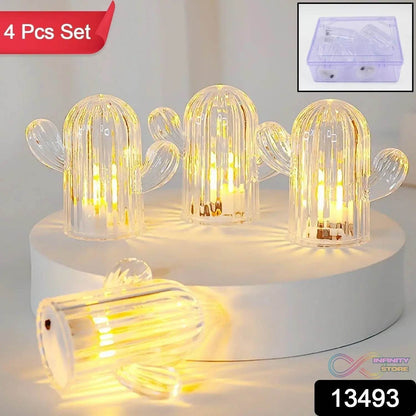 Cute Cactus LED Night Light (Cactus / 4 Pcs Set) - infinityexculsivestore.com