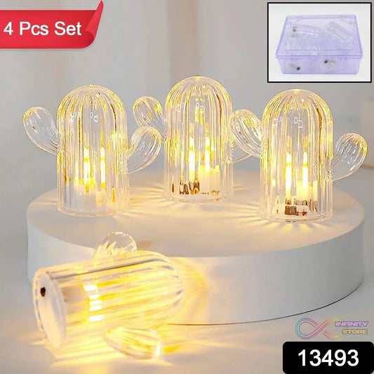 Cute Cactus LED Night Light (Cactus / 4 Pcs Set) - infinityexculsivestore.com