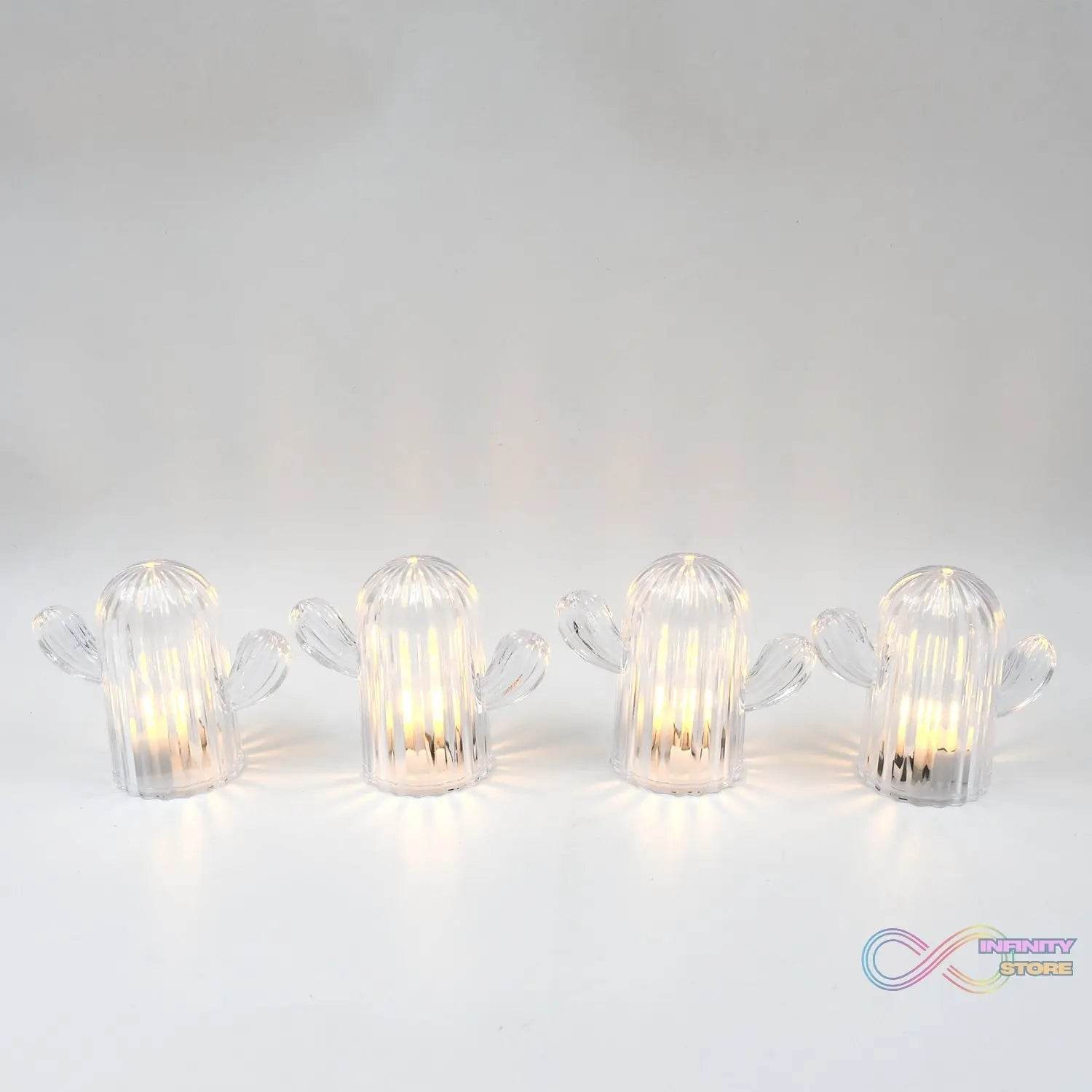 Cute Cactus LED Night Light (Cactus / 4 Pcs Set) - infinityexculsivestore.com
