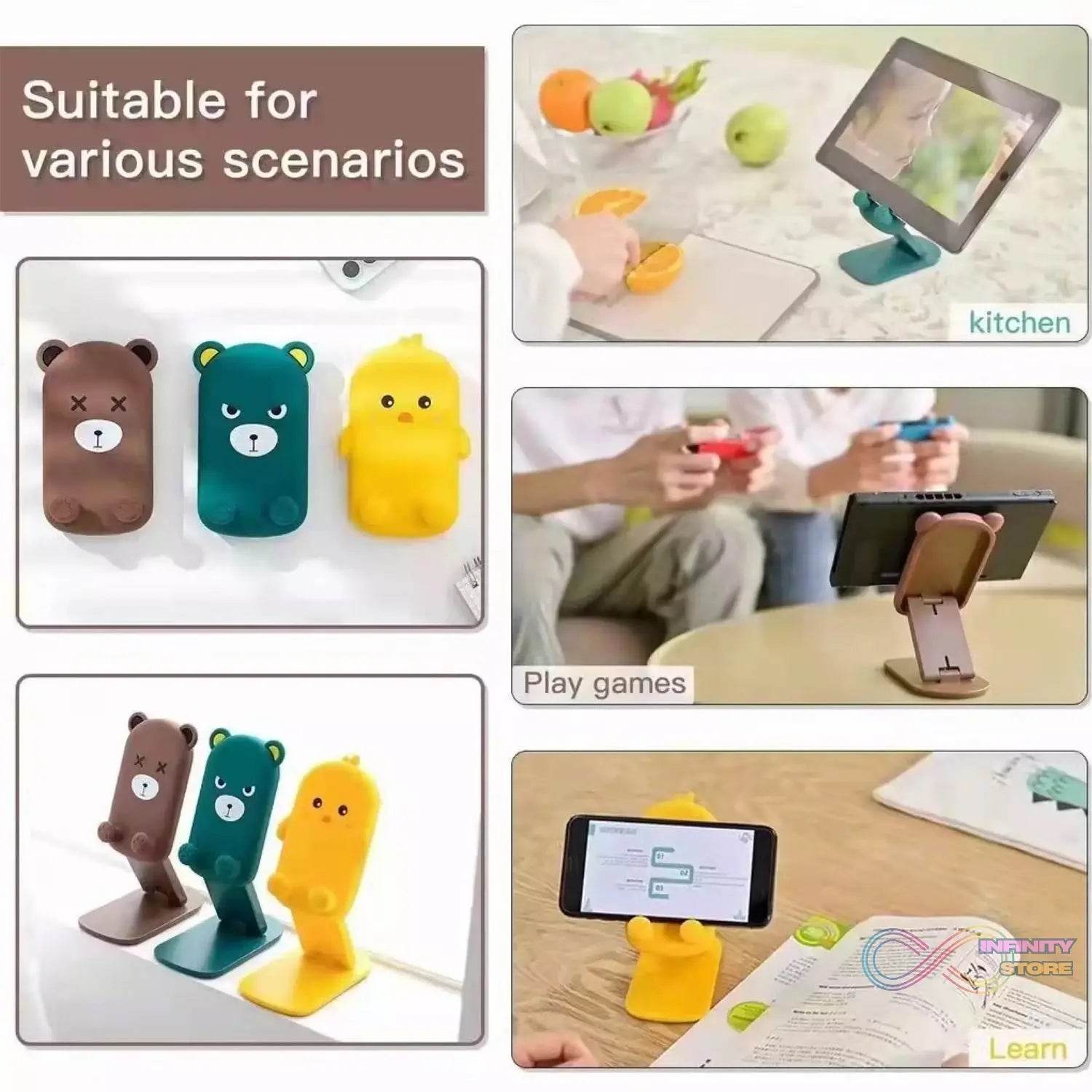 Cute Cartoon Design Multi-Angle Adjustable Foldable Mobile Stand - infinityexculsivestore.com