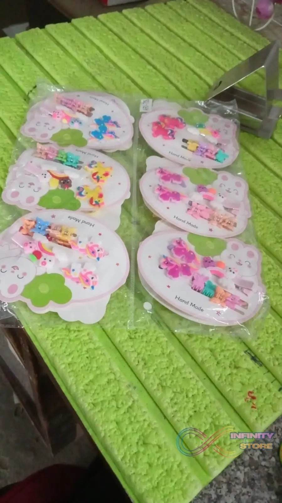 Cute Cartoon Plush Hairpin Set (7 Pcs Set / Mix Colour) - infinityexculsivestore.com