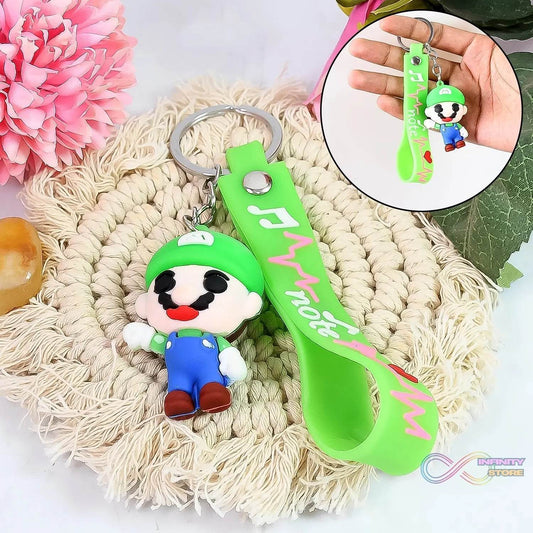 Cute Cartoon Silicone 3D Key Chain with Metal Hook & Strap (Pack of 1) - infinityexculsivestore.com
