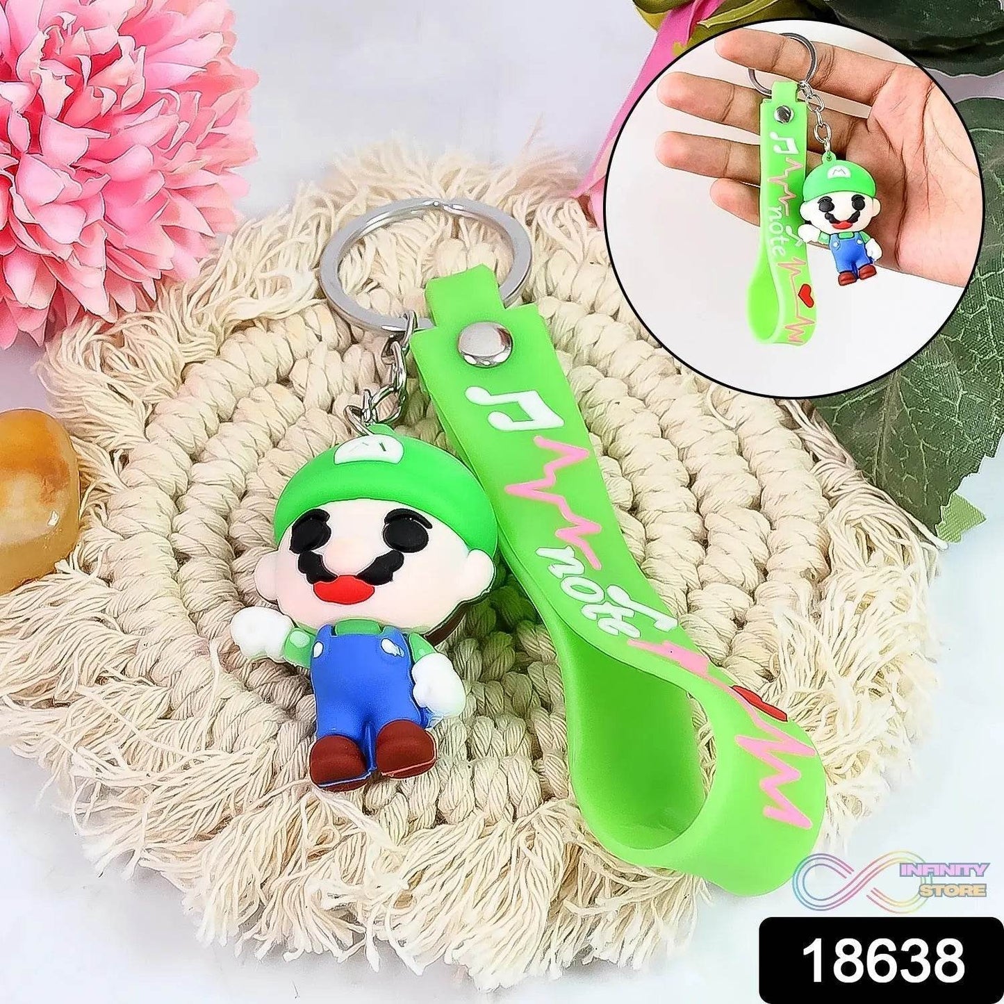 Cute Cartoon Silicone 3D Key Chain with Metal Hook & Strap (Pack of 1) - infinityexculsivestore.com