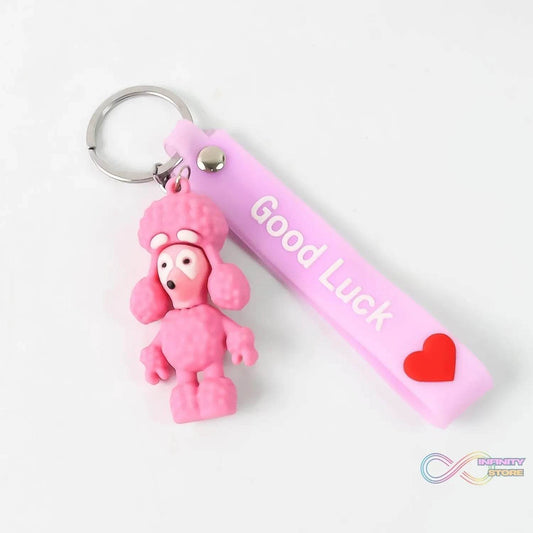 Cute Cartoon Silicone 3D Key Chain with Metal Hook & Strap (Pack of 1) - infinityexculsivestore.com