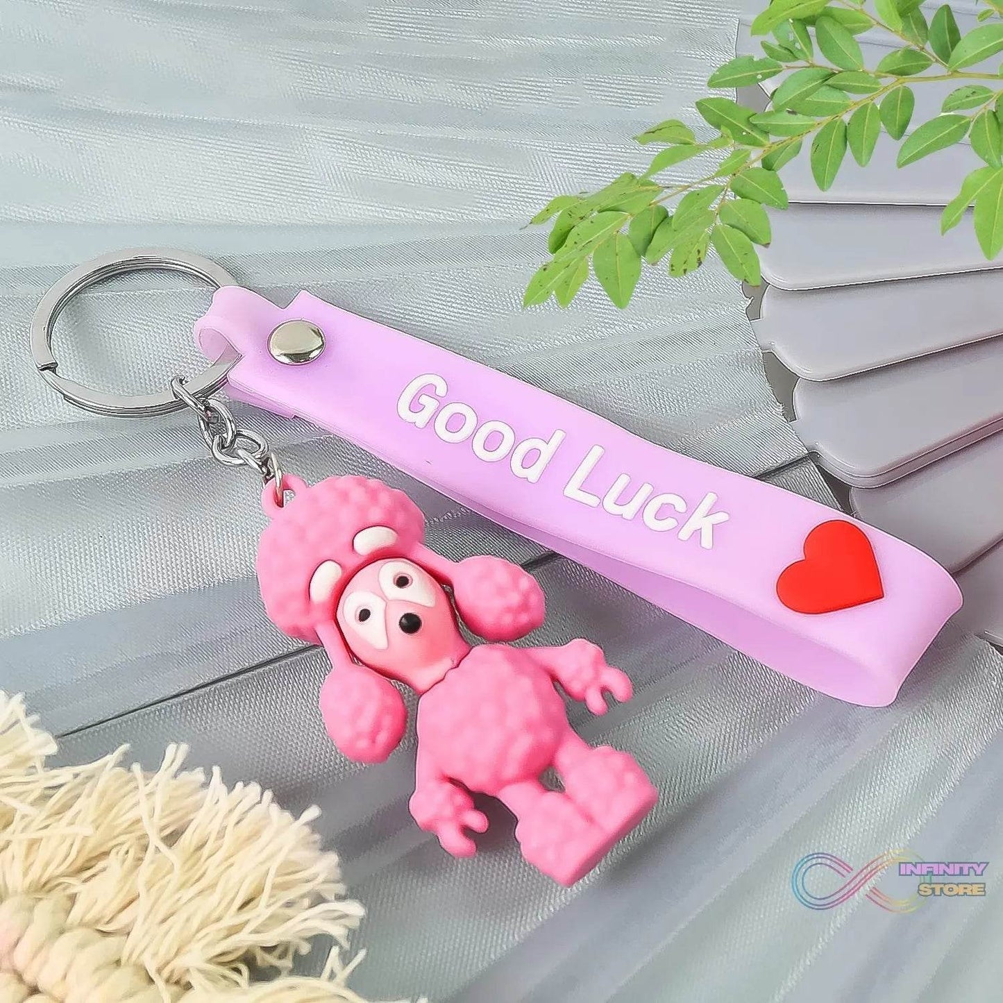 Cute Cartoon Silicone 3D Key Chain with Metal Hook & Strap (Pack of 1) - infinityexculsivestore.com