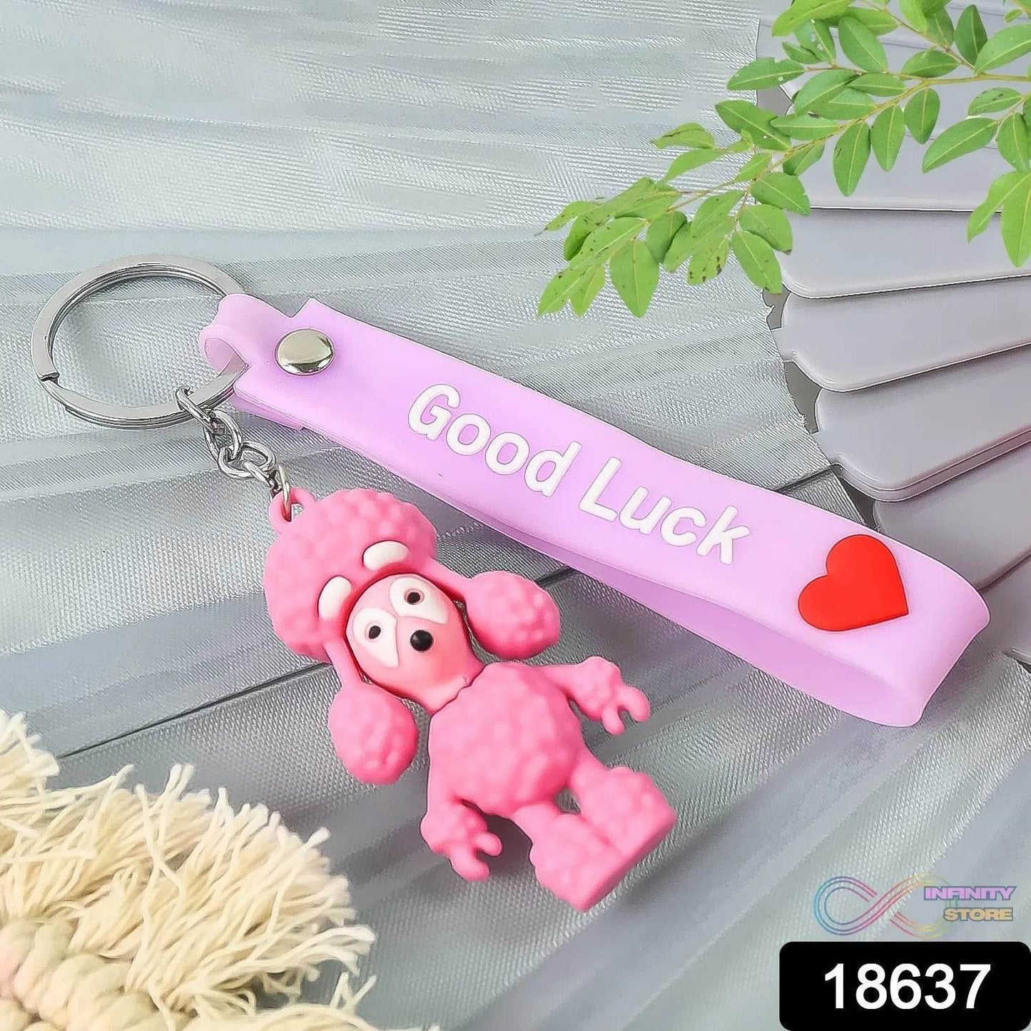 Cute Cartoon Silicone 3D Key Chain with Metal Hook & Strap (Pack of 1) - infinityexculsivestore.com
