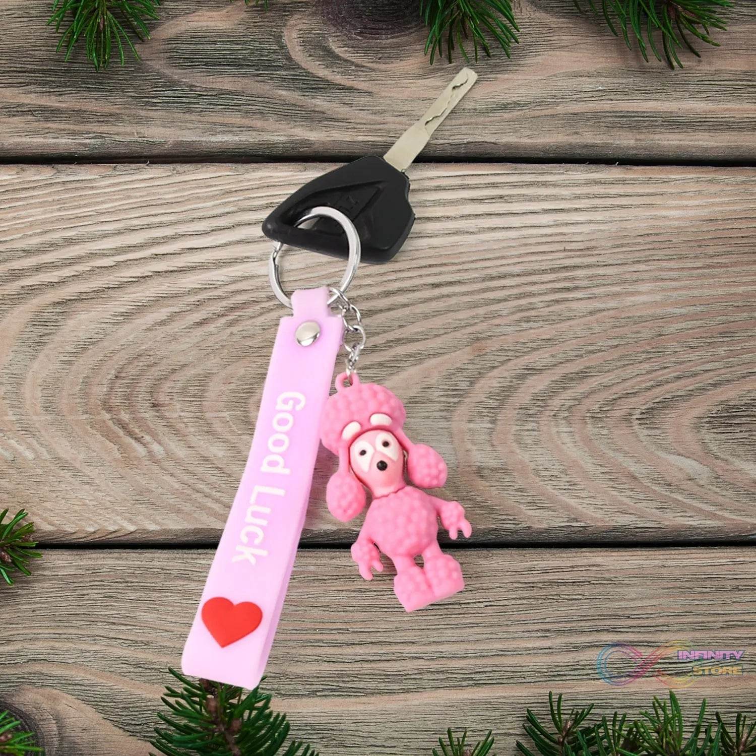 Cute Cartoon Silicone 3D Key Chain with Metal Hook & Strap (Pack of 1) - infinityexculsivestore.com