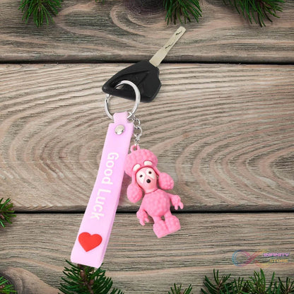 Cute Cartoon Silicone 3D Key Chain with Metal Hook & Strap (Pack of 1) - infinityexculsivestore.com