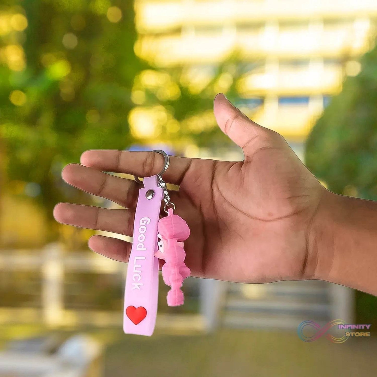 Cute Cartoon Silicone 3D Key Chain with Metal Hook & Strap (Pack of 1) - infinityexculsivestore.com