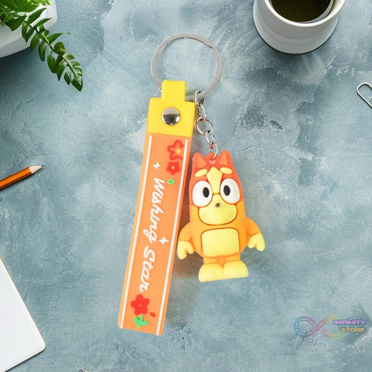 Cute Cartoon Silicone 3D Key Chain with Metal Hook & Strap (Pack of 1) - infinityexculsivestore.com