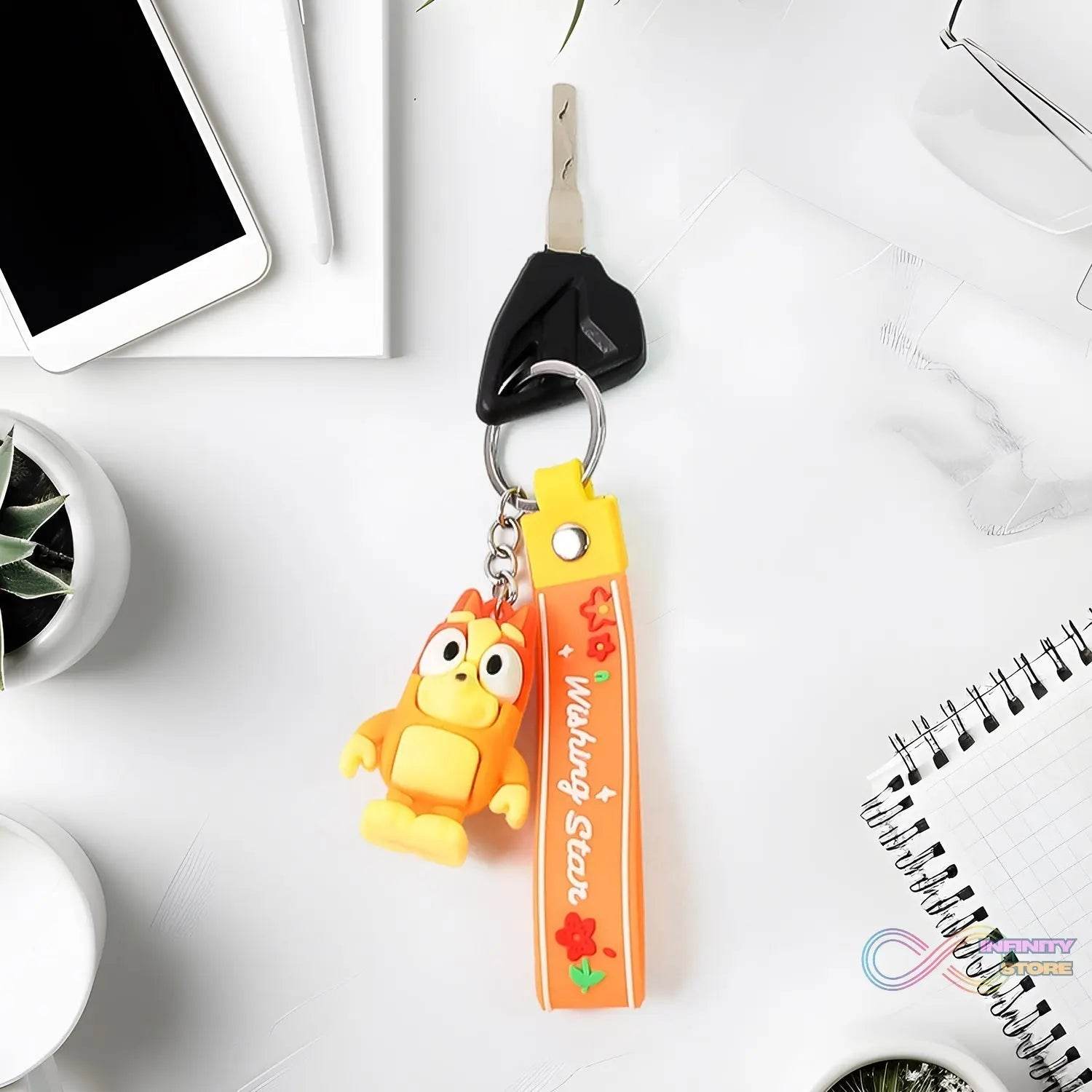 Cute Cartoon Silicone 3D Key Chain with Metal Hook & Strap (Pack of 1) - infinityexculsivestore.com