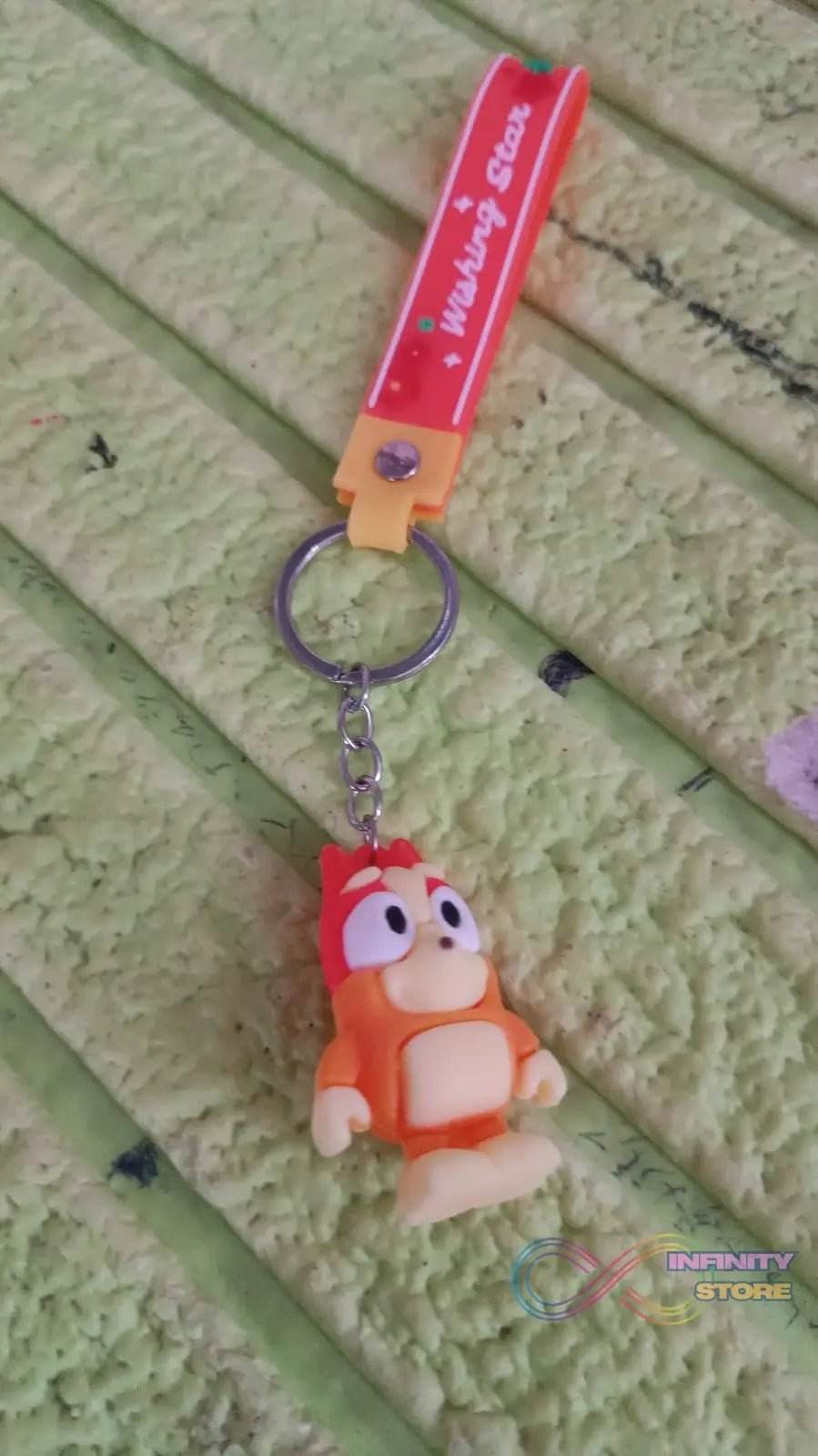 Cute Cartoon Silicone 3D Key Chain with Metal Hook & Strap (Pack of 1) - infinityexculsivestore.com