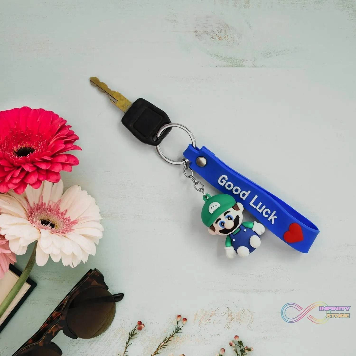 Cute Cartoon Silicone 3D Key Chain with Metal Hook & Strap (Pack of 1) - infinityexculsivestore.com