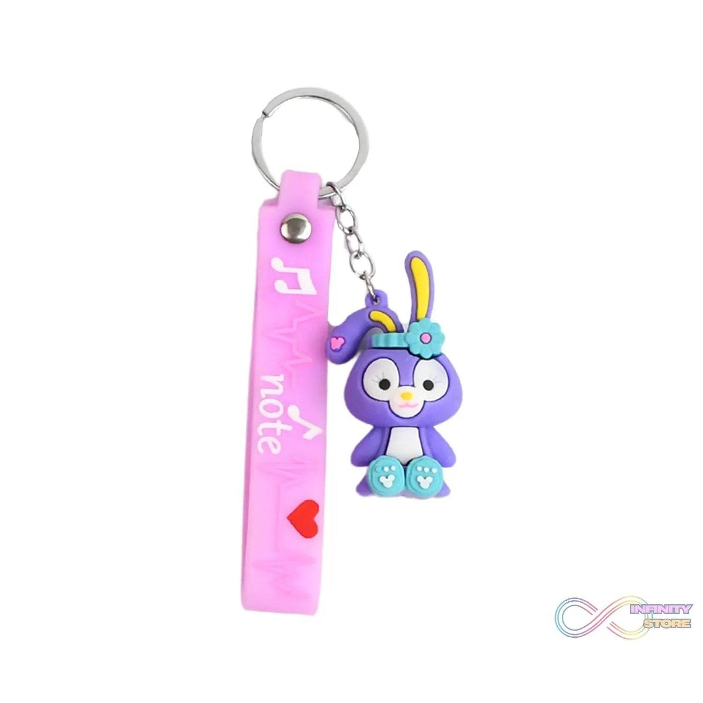 Cute Cartoon Silicone 3D Key Chain with Metal Hook & Strap (Pack of 1) - infinityexculsivestore.com