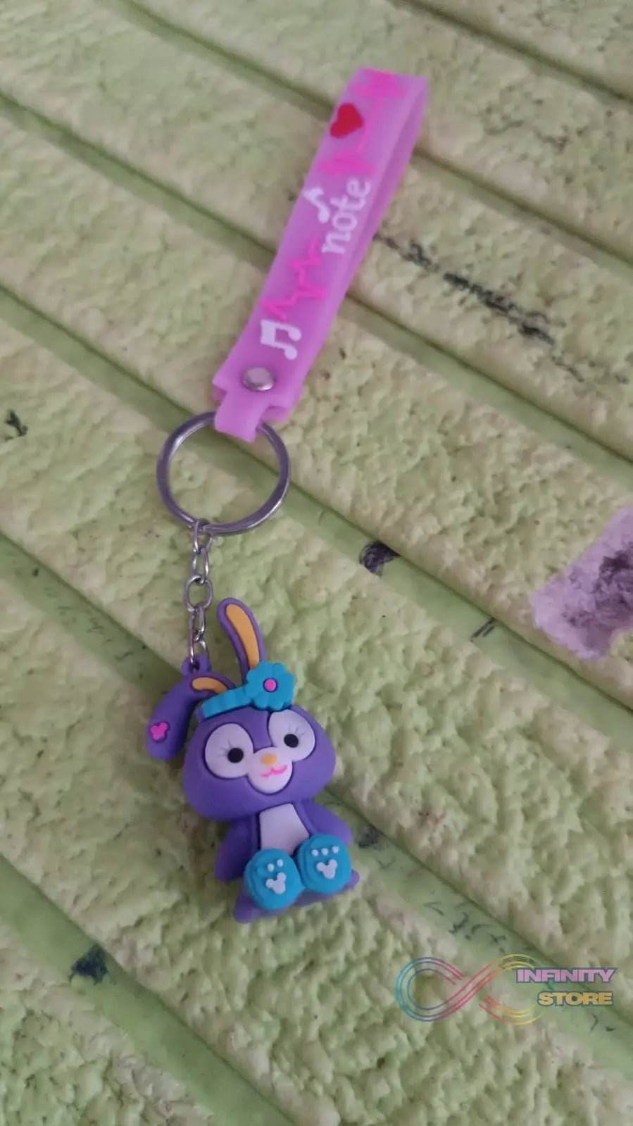 Cute Cartoon Silicone 3D Key Chain with Metal Hook & Strap (Pack of 1) - infinityexculsivestore.com