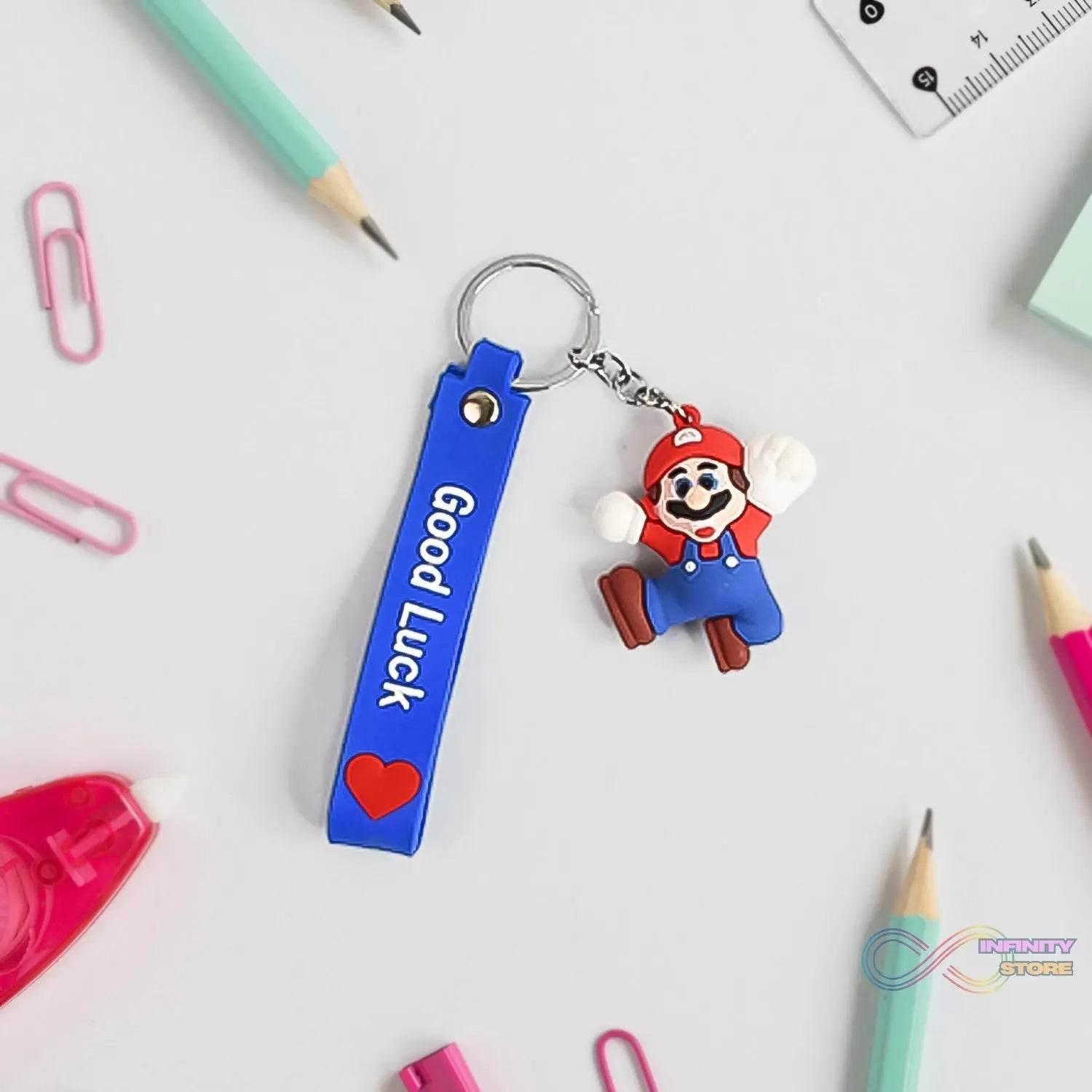 Cute Cartoon Silicone 3D Key Chain with Metal Hook & Strap (Pack of 1) - infinityexculsivestore.com