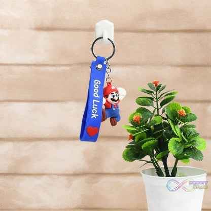 Cute Cartoon Silicone 3D Key Chain with Metal Hook & Strap (Pack of 1) - infinityexculsivestore.com