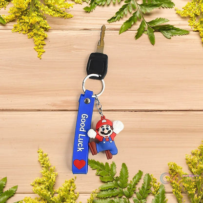 Cute Cartoon Silicone 3D Key Chain with Metal Hook & Strap (Pack of 1) - infinityexculsivestore.com