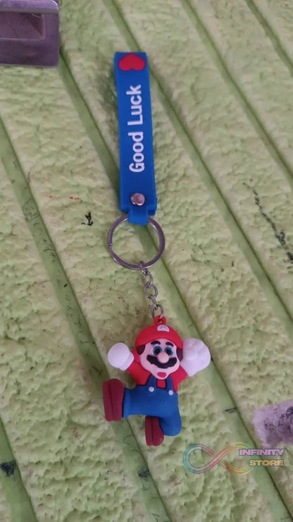 Cute Cartoon Silicone 3D Key Chain with Metal Hook & Strap (Pack of 1) - infinityexculsivestore.com