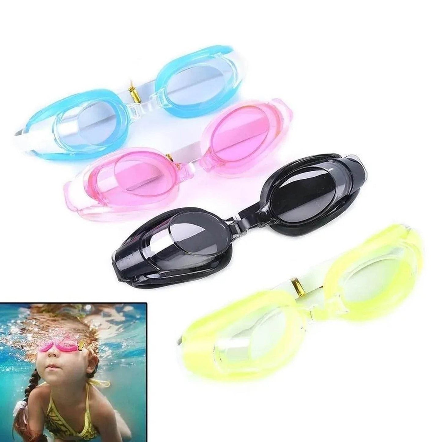Cute Design Adjustable Swimming Goggles Summer Season Pool Party Swim Sunglasses For Kids Boys, Clear Vision Anti-Fog Waterproof (1 Pc ) - infinityexculsivestore.com