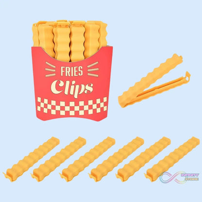 Cute French-Fries-Shaped Bag Clips With in a Magnetic Box (12 Pcs Set) - infinityexculsivestore.com