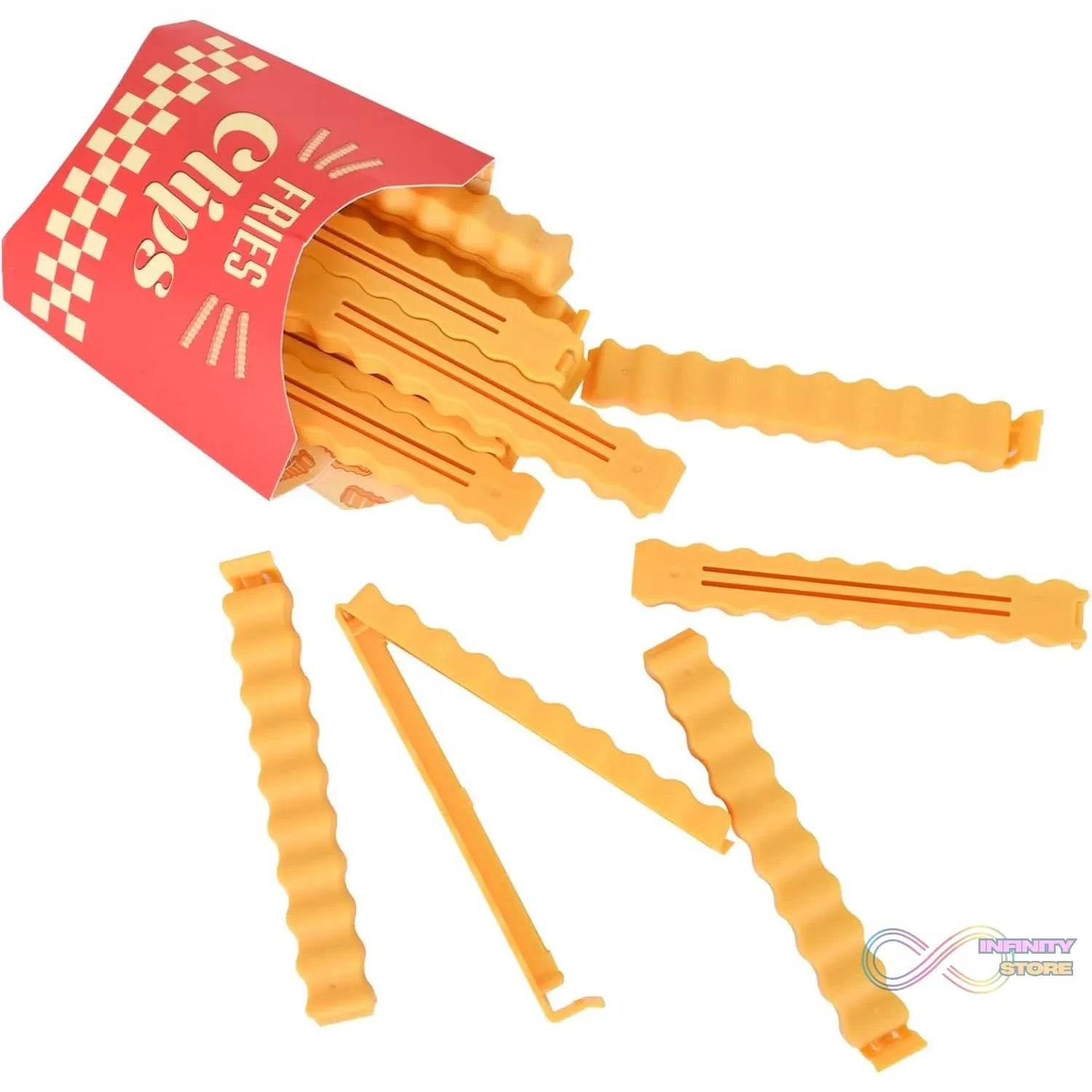Cute French-Fries-Shaped Bag Clips With in a Magnetic Box (12 Pcs Set) - infinityexculsivestore.com