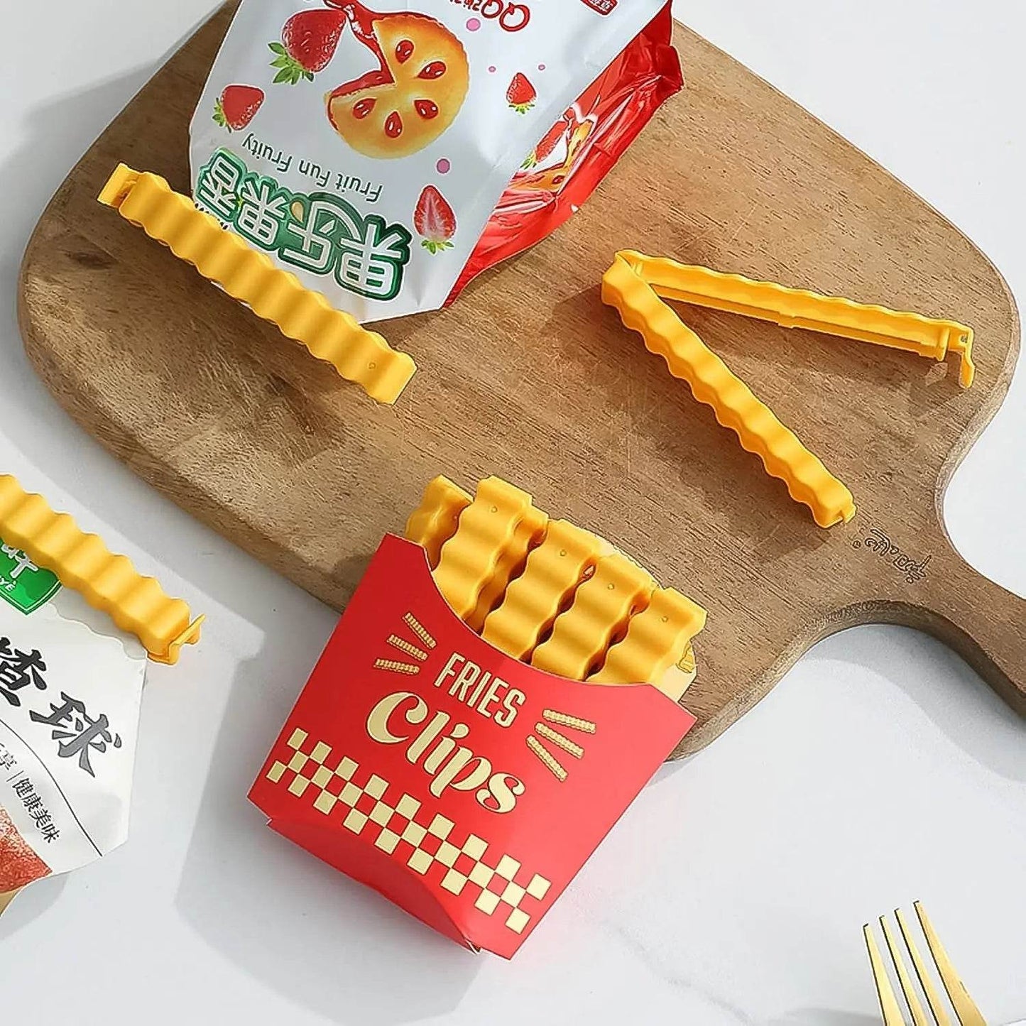 Cute French-Fries-Shaped Bag Clips With in a Magnetic Box (12 Pcs Set) - infinityexculsivestore.com