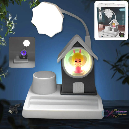 Cute Lovely Cartoon & Home Design With Plastic Base LED Desk Light, Multi Color Changes (1 Pc) - infinityexculsivestore.com