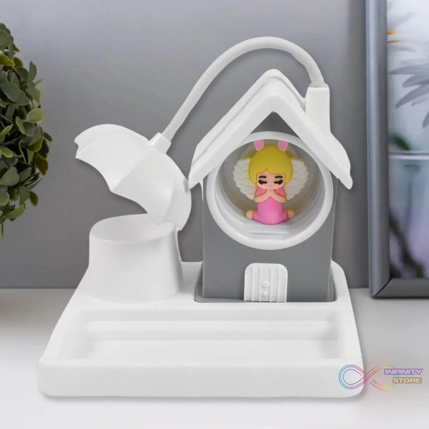 Cute Lovely Cartoon & Home Design With Plastic Base LED Desk Light, Multi Color Changes (1 Pc) - infinityexculsivestore.com