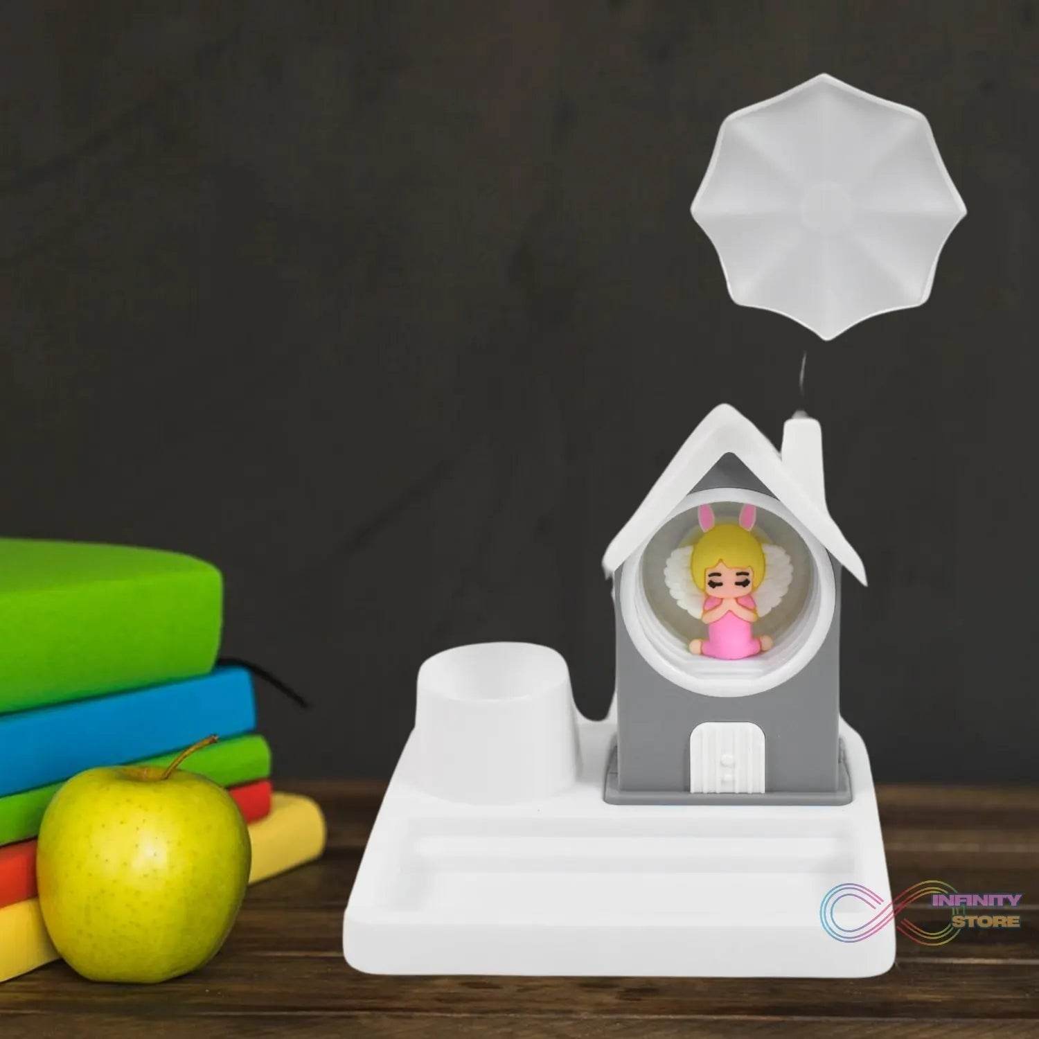 Cute Lovely Cartoon & Home Design With Plastic Base LED Desk Light, Multi Color Changes (1 Pc) - infinityexculsivestore.com
