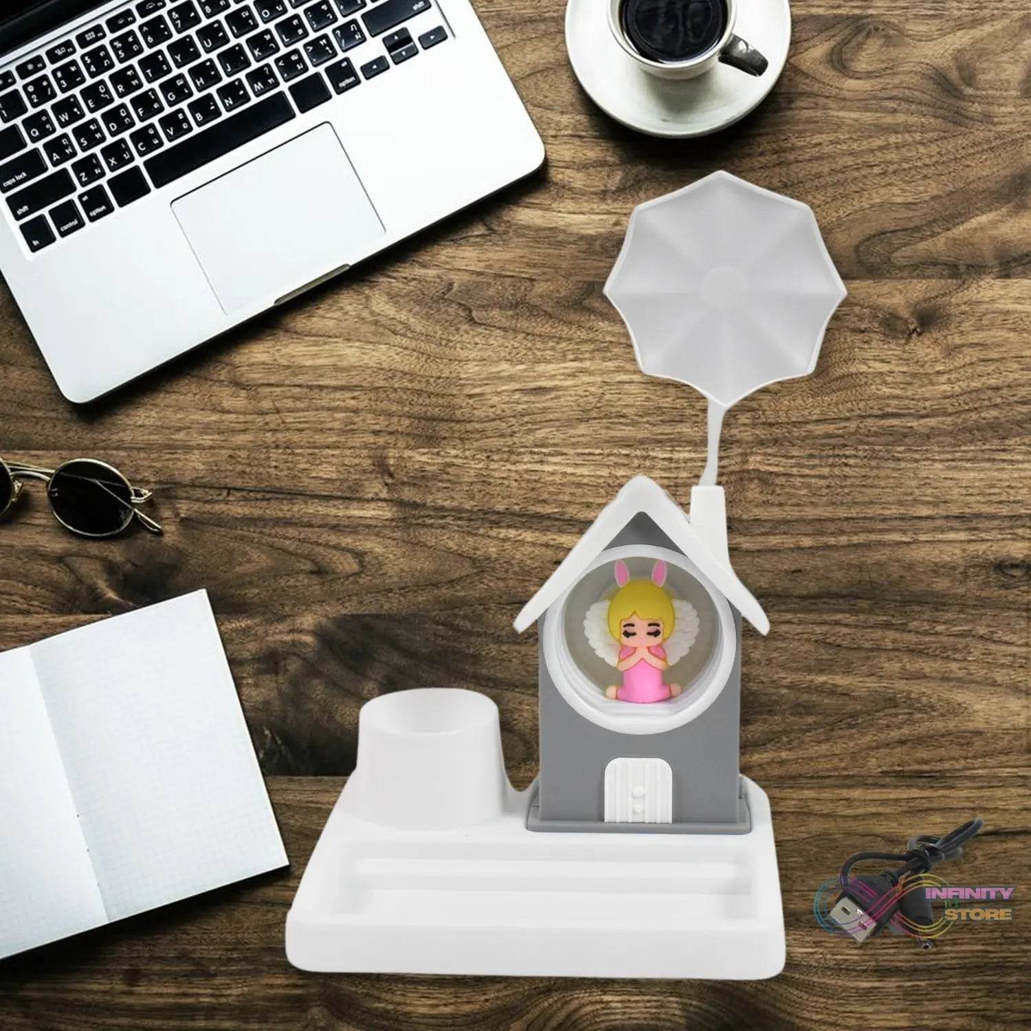 Cute Lovely Cartoon & Home Design With Plastic Base LED Desk Light, Multi Color Changes (1 Pc) - infinityexculsivestore.com