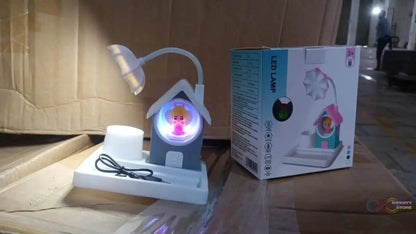 Cute Lovely Cartoon & Home Design With Plastic Base LED Desk Light, Multi Color Changes (1 Pc) - infinityexculsivestore.com