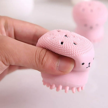 Cute Octopus Shape Silicone Face Scrubber Massager (1 Pc) - infinityexculsivestore.com