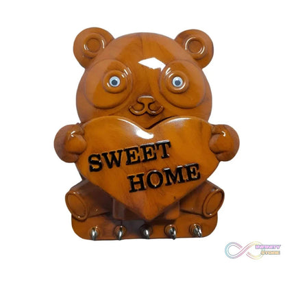 Cute Plastic Panda Key Holder, Wall Key Rack with 5 Hooks (1 Pc) - infinityexculsivestore.com