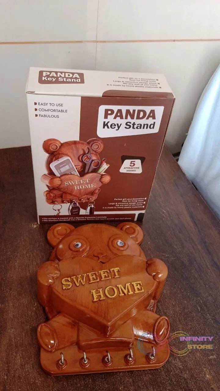 Cute Plastic Panda Key Holder, Wall Key Rack with 5 Hooks (1 Pc) - infinityexculsivestore.com