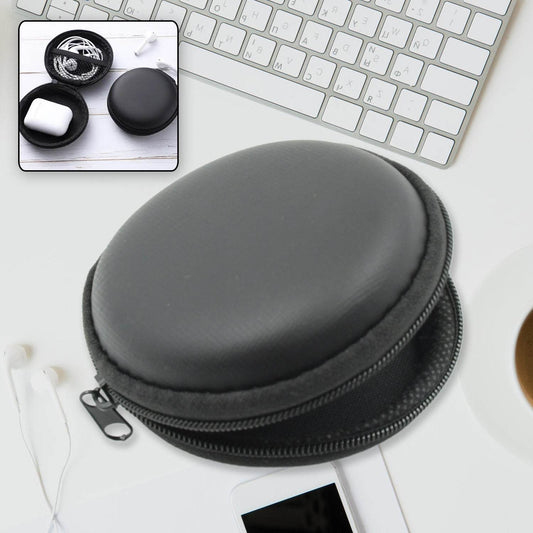 Cute Round Earphone Carrying Case - Multi-Use Pocket Pouch for Headphones, Cables, Coins, Airpods & More - infinityexculsivestore.com
