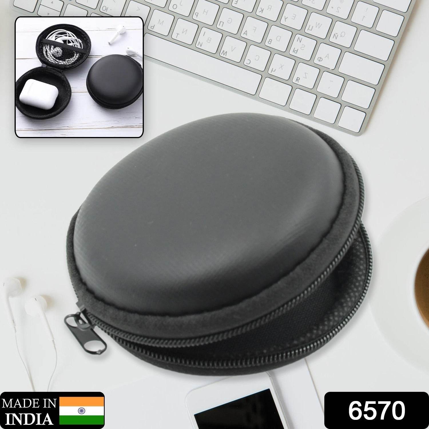 Cute Round Earphone Carrying Case - Multi-Use Pocket Pouch for Headphones, Cables, Coins, Airpods & More - infinityexculsivestore.com
