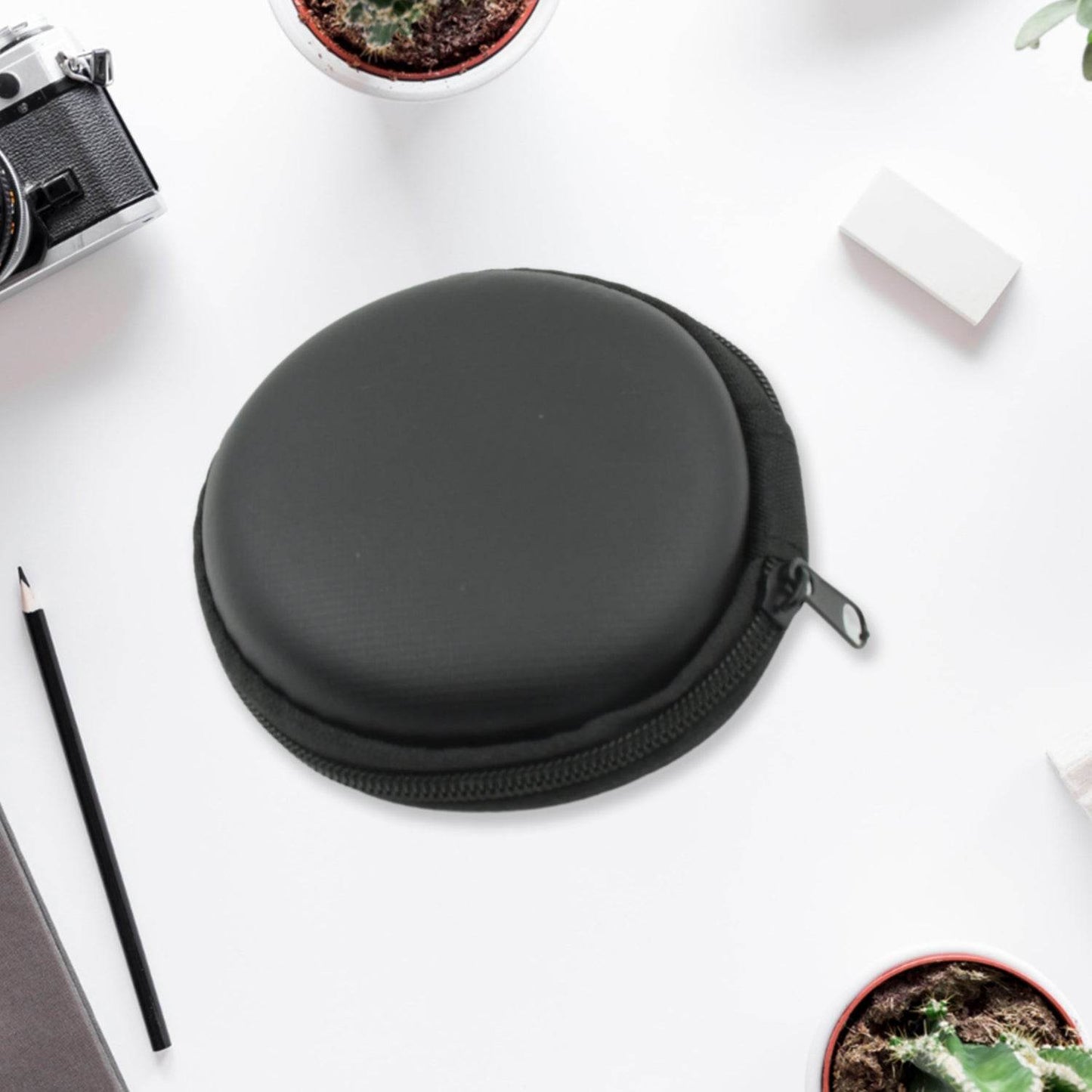 Cute Round Earphone Carrying Case - Multi-Use Pocket Pouch for Headphones, Cables, Coins, Airpods & More - infinityexculsivestore.com