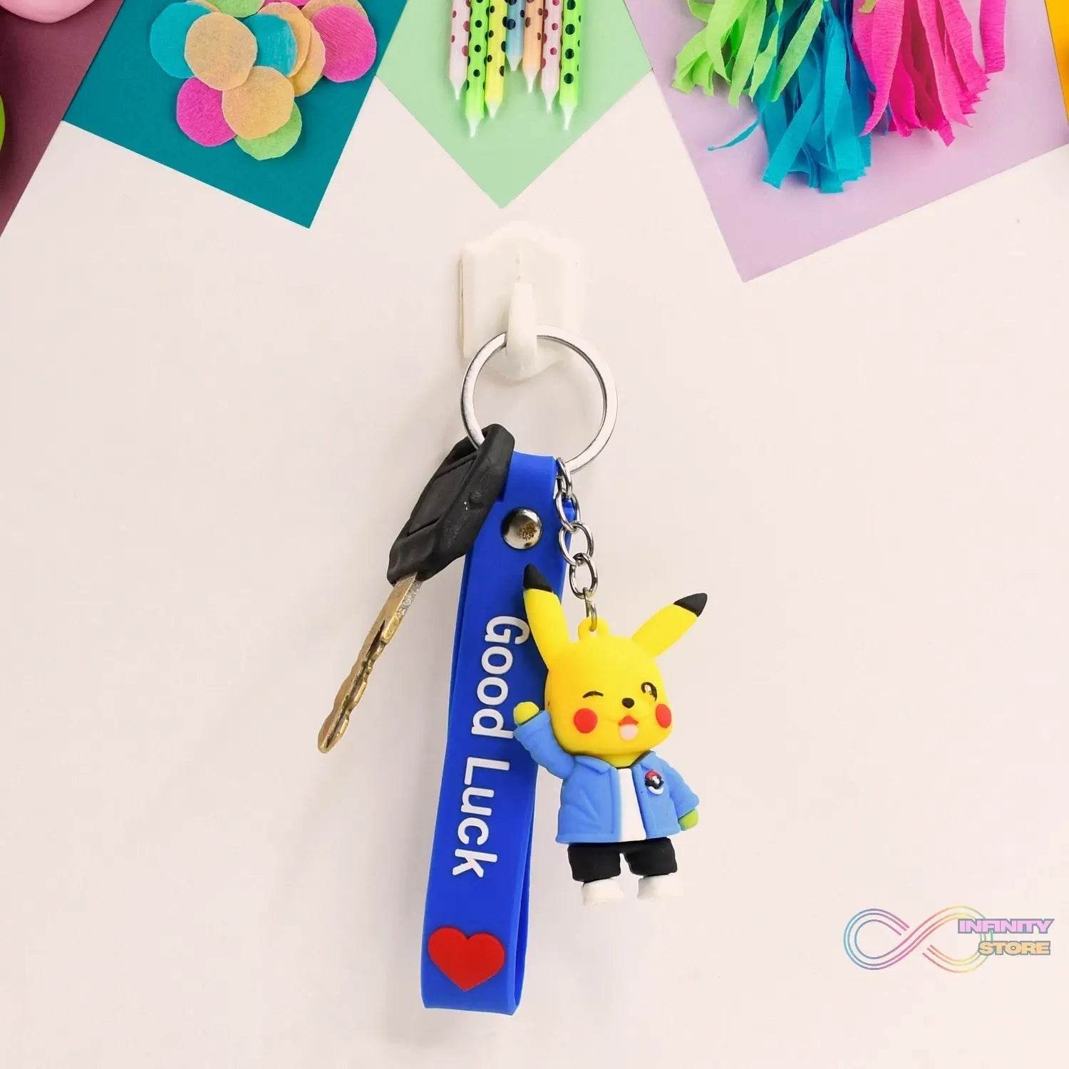 Cute Silicone 3D Key Chain with Metal Hook & Strap (Pack of 1) - infinityexculsivestore.com