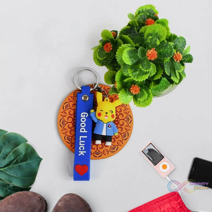 Cute Silicone 3D Key Chain with Metal Hook & Strap (Pack of 1) - infinityexculsivestore.com