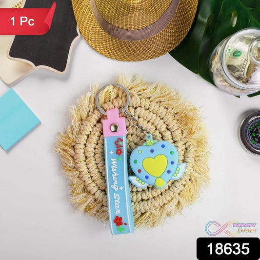 Cute Silicone 3D Key Chain with Metal Hook & Strap (Pack of 1) - infinityexculsivestore.com