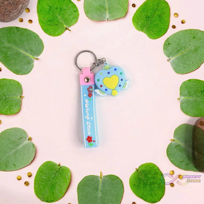 Cute Silicone 3D Key Chain with Metal Hook & Strap (Pack of 1) - infinityexculsivestore.com