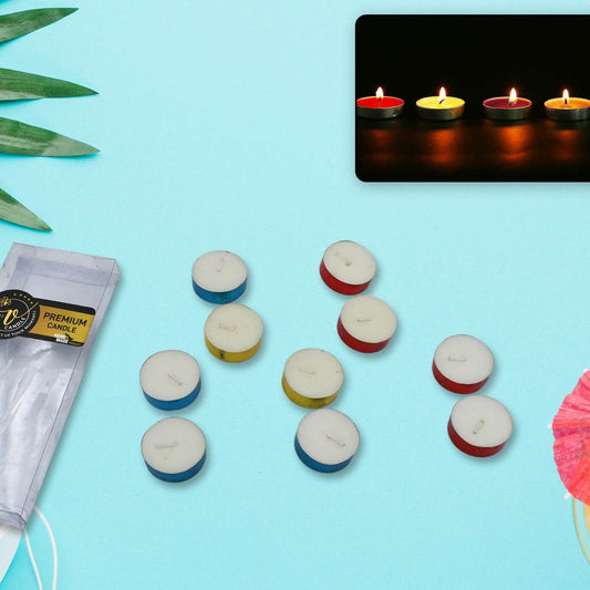 DECORATIVE COLOR CANDLE LIGHT CANDLE PERFECT FOR GIFTS, HOME, ROOM, BIRTHDAY, ANNIVERSARY DECORATIVE CANDLES (10 Pc Set) - infinityexculsivestore.com