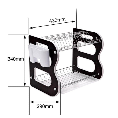 DISH DRAINER TWO LAYER DISH DRYING RACK WITH DRAIN BOARD - infinityexculsivestore.com