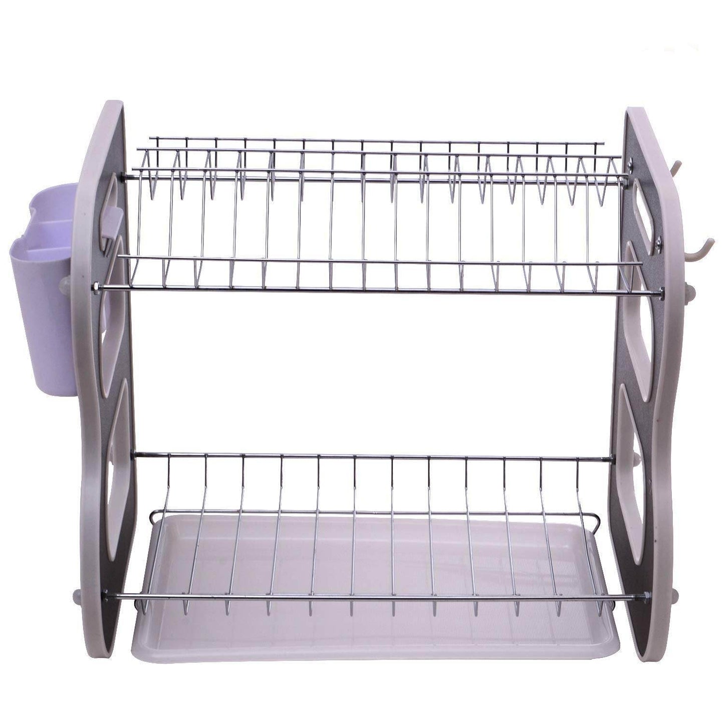 DISH DRAINER TWO LAYER DISH DRYING RACK WITH DRAIN BOARD - infinityexculsivestore.com